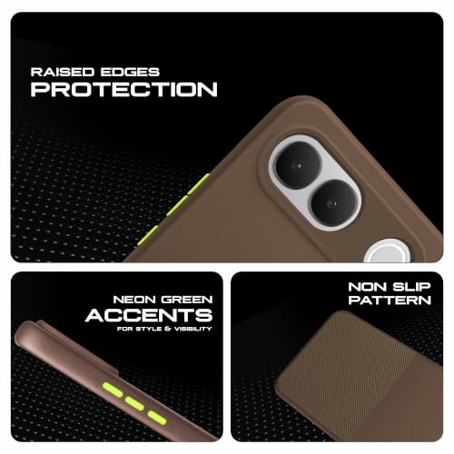 Image of AIBEX Premium Back Cover Case Compatible for vivo S2 5G | Scratch & Drop Tested Shockproof Matte Texture Case with Soft Microfibre Lining | Slim Fit Cover Anti-Scratch - Brown