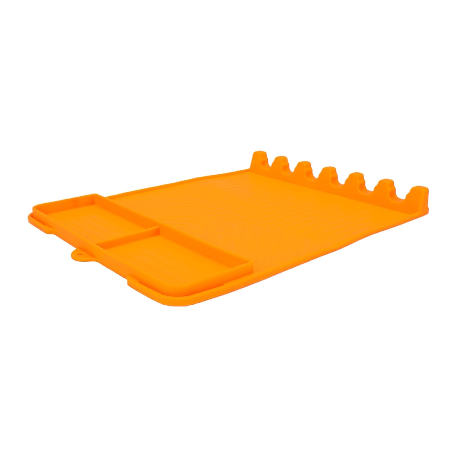 Tappetino Porta Spatola in Silicone, Resistente al Calore, Organizer per Barbecue, 40 X 30 Cm, Arancione