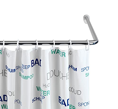 Wenko Barra Angular Universal Extra Fuerte Cromado - Ø 2,5 cm, Pueden ser combinadas de Forma y Longitud, Aluminio, 2.5 x...