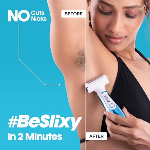 Image of Frizty Bikini Trimmer For Woman | 4 In 1 Rechargeable Face & Body Trimmer For Woman with 4 Heads | Bikini & Body Shaver, Face & Eyebrow, Nose and Ear Trimmer | Blue