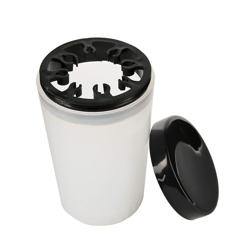 RUBYFACE Nail Art Brush Cleaner Cup Nail Art Tip Brushes Holder Remover Cup UV Gel Pen Polish Remover Cleanser Cup Immersion Brush Cleaner Pot Multiple Size Slots, 1 Pcs