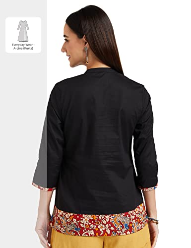 Image of Amazon Brand - Myx Women Cotton Regular Fit Casual Kurti (Available in Plus Sizes)