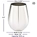 Backyard Bum Premium Solid Stainless Steel Wine Glasses | Set of 4 Large 18 Ounce | Stemless Wine Glasses| Perfect for Entertaining Outdoors