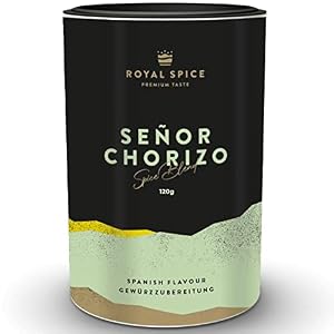 Royal Spice Senor Chorizo Gewürz 120g - Pikant und würzig mit intensiver Paprika für unverwechselbaren Chorizo Geschmack - Als Grill Gewürz, BBQ Rub Gewürzmischung oder für Tortillas & Tapas