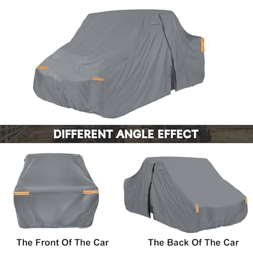 Image of Waterproof UTV Cover Compatible with Can-Am Commander 4-6 Seaters, 6 Layers All Weather Cover with Air Vents, Door Zipper and Windproof Buckles and Bands for Rain Snow Dust Protection