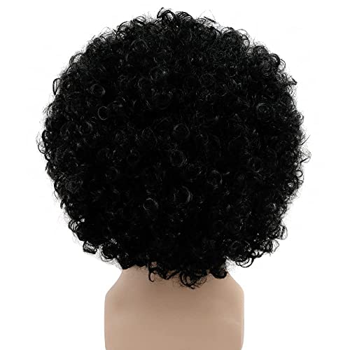 TIPTOP DECORATION Premium Curly Clown Joker Malinga Unisex Funky Hair Wig (Natural Black)