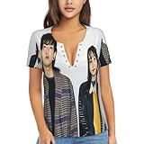 Yoasobi (ヨアソビ) 成员：幾田りら (Ikura)、Ayase(1) 女性用深v半袖セクシースレンダーボディ