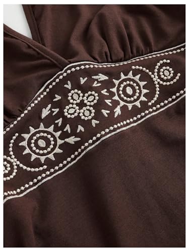 Verdusa Women's Plus Size Halter Mini Dress Ruched Ruffle Y2K Hippie Dress Western Outfits Boho Dresses3