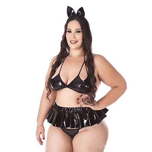 FANTASIA ERÓTICA SENSUAL SEXY GATINHA PLUS SIZE - HOT FLOWERS
