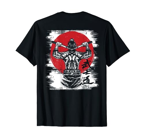 Bandera japonesa Samurai Bushido Warrior Katana Espada Backprint Camiseta