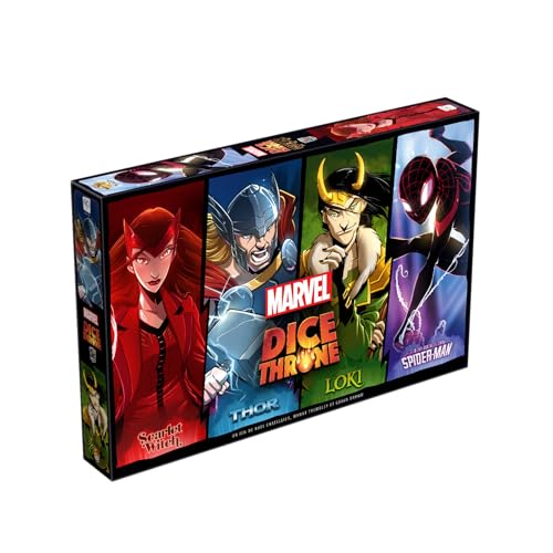 LUCKY DUCK GAMES - Marvel Dice Throne - Scarlet Witch, Thor, Loki, Spider-Man, Juego de Estrategia, Juego de Sociedad, De 8 Años, 2 a 4 Jugadores, 30 Minutos