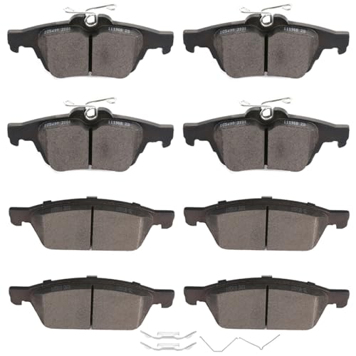 Image of SCITOO D1645 D1564 8PCS Front and Rear Semi-Metal Brake Pad Sets