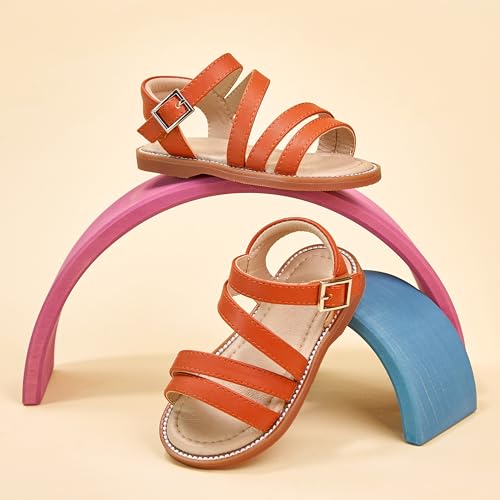 Image of GINFIVE Toddler Girls Sandals Little Girls Kids Summer Shoes Toddler Sandals
