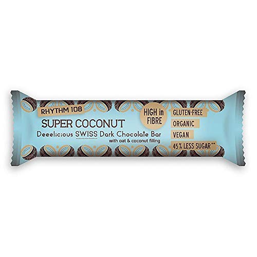 Rhythm 108Swiss Dark Chocolate Super Coconut Bar - 33g, 15 Pack