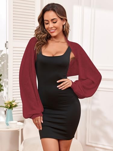 Image of ZAFUL Women's Sheer Shrug Y2K Long Sleeve Cardigans 2026 Irregular Tie Front Bolera