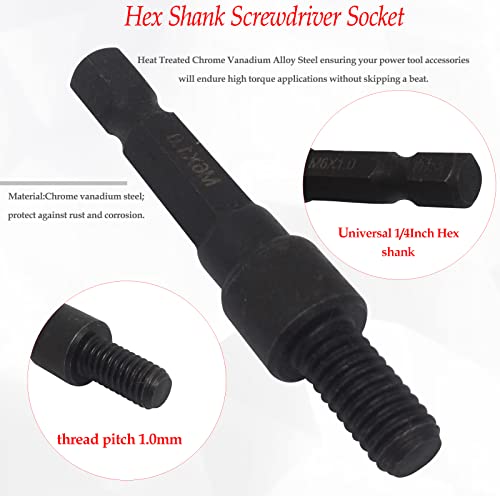 Image of 1pcs Thread Insert Installation Tool with 1 /4inch Hex Shank, Insert Nut Socket(Male Thread ;M6x1.0mm)