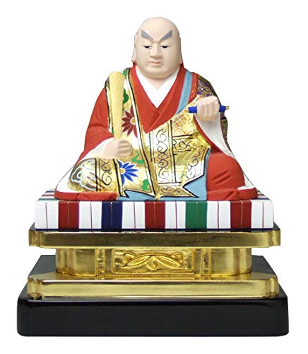 京仏壇はやし 仏像 彩色 日蓮上人 3.0寸 ◆総高さ 190mm 総幅 155mm 奥行き 110mm (日蓮宗 法華宗 お上人) (仏壇用 ご本尊 お仏像)