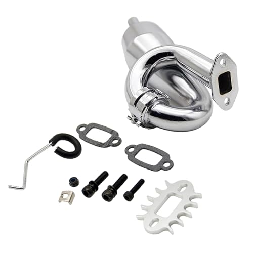 FLMLF Alloy Exhaust Tuned Pipe of 23CC-36CC Engine Fit for 1/5 HPI ROFUN BAHA King Motor ROVAN Baja SS 5B 5T 5SC Truck Parts