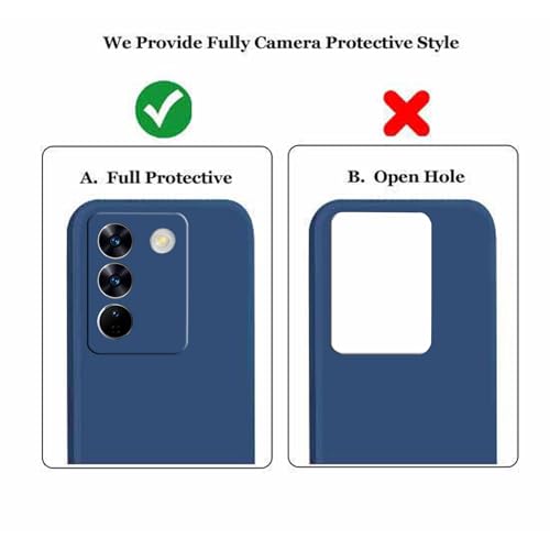 Image of A rtistque Liquid Silicone Back Cover Case for Vivo T3 5G Shockproof TPU Soft Flexible with Camera Protection - Blue
