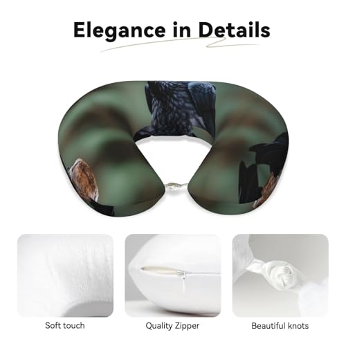 Almohada de viaje de espuma viscoelástica negra U miniatura 4