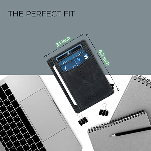 Vintage Leather HandMade Minimalist Mans & Womens Wallets RFID Blocking Genuine Leather Extra Capacity3