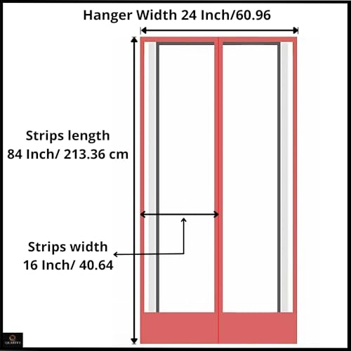 Image of Qlarity Covers 2mm Thick PVC Magnetic Curtain Strips 24 Inch Wide Hanger X 7ft Long | 2 Strips, 8.5 Inch Vinyl Auto Closing Insulated Magnetic Curtain | for Home, Shops, Warehouses (Transparent)