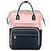 LOVEVOOK Sac à Dos Ordinateur Portable 15.6 Pouces, Imperméable Sac a Dos Femme Sac à Dos PC Portable Chic avec Port de Chargement USB pour Collège Affaire Scolaire Voyage, Rose Marine