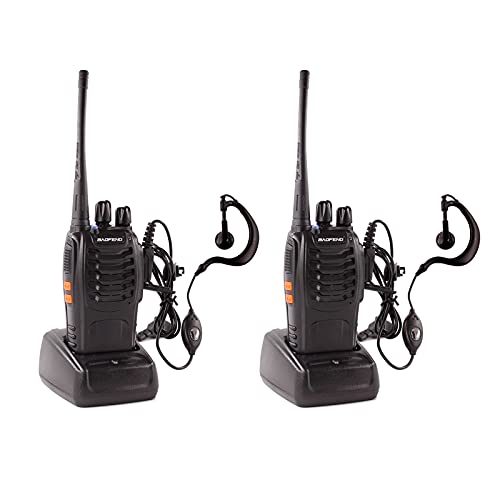 POSREHC Portable Two-Way Radios Single Band Rechargeable Long Range Two Way Radios with Li-ion Battery and Charger (2 Pack)