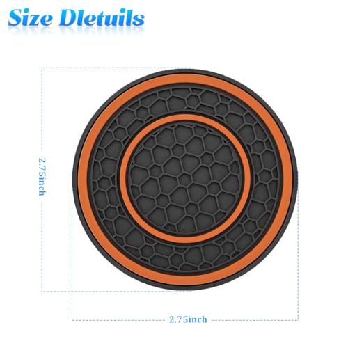 Posavasos para Auto Silicona 4 Piezas Negro Naranja miniatura 2