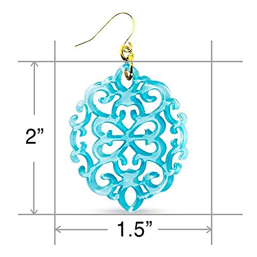 Zenzii Acrylic Resin Earrings For Women Girls Statement Geometric Modern Pattern Acetate Drop And Dangle Earrings Fashion Jewelry (Light Blue) #TOP1