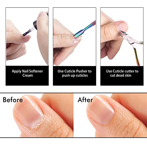 Nagelhautschneider mit Nagelhautschieber - Nagelhautschneider Zangenschneider RONAVO Dead Skin Remover Scherenzange Langlebige Maniküre Pediküre Werkzeuge für Fingernägel und Zehennägel Chamäleon - Image 6