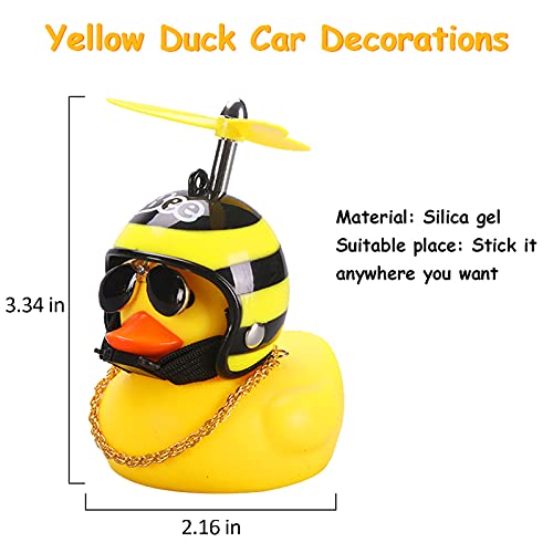 image for wonuu Rubber Duck Car Ornaments Yellow Duck Car Dashboard Decorations 