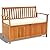 Outvita 47 inch Outdoor Storage Bench, Acacia Wood 43 Gallon Deck Box with Seating & Cushion, Waterproof Patio Organizer Loveseat for Garden Porch Deck Backyard Poolside, Natural