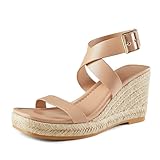 Arromic Women's Wedge Sandals Espadrille Strappy Platform Wedge Heels Sandals Casual Summer Beach Sandals Wedges Shoes for Women Nude