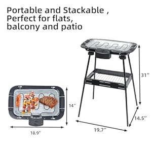 1700W Electric Grill Outdoor Indoor Cooking,Smokeless BBQ,Portable Removeable Stand Grill,Temperature Control&Non Stick cooking for Family Party,Camping 1700W Electric Grill Outdoor Indoor CookingSmokeless BBQPortable Removeable Stand GrillTemperature ControlNon Stick cooking for Family PartyCamping