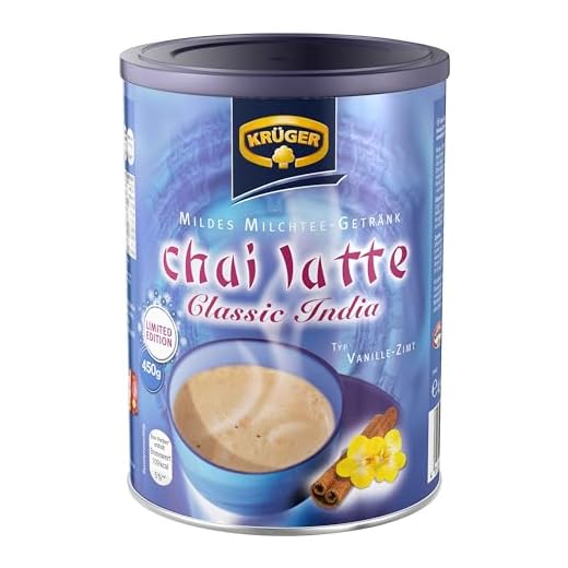 Krüger Chai Latte Classic India Vanille-Zimt, Milchtee, Teepulver, Instant Tee, 450 g, 18 Portionen, 8971