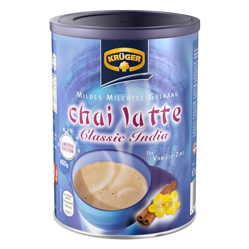 Krüger Chai Latte Classic India Vanille-Zimt, Milchtee, Teepulver, Instant Tee, 450 g, 18 Portionen, 8971