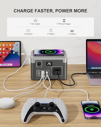 Portable Power Station 192Wh Outdoor Generator with AC Outlet 100W(200W Surge) Power Bank for Home Backup Outdoor Emergency RV Van Hunting, 3.9lb, Music Player&LED Lights LiFePO4 Battery - Image 3