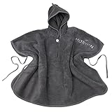MABYEN Premium Baby Kapuzen Babybademantel Baby Poncho – 100% Baumwolle, OEKOTEX Standard 100, bis 3 Jahre, Babyhandtuch mit Kaputze, 50x70 cm, dunkelgrau