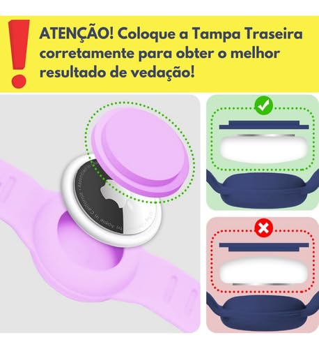 Pulseira Infantil Compatível com Airtag Apple Rastreador GPS de Silicone À Prova D'água Impermeável