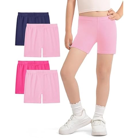 NUMYEAN Girls Cotton Cycling Shorts 4 Pack Cover
