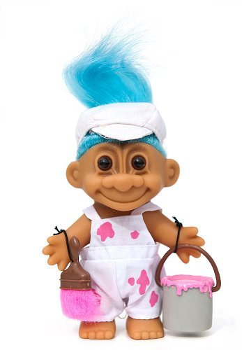 Muñeco Troll My Lucky Painter 6" Pelo Azul miniatura 1