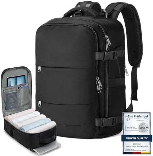 Samfolk Cabin Bags for Ryanair 40x20x25 Underseat Travel Bag 12 P...