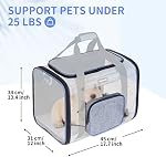 Fostanfly Cat Carriers for Medium Cats Under 20 lbs, Dog Carriers for Small Dogs, Extra Large Pet Bag Soft Sided with Big Pocket,4 Ventilated Windows, 3 Doors
