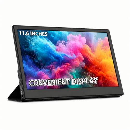 Image of 11.6 Inch Portable Monitor, Small Ultra-Slim FHD Display, Plug & Play USB-C /HDMI External Second Screen for Laptop, Smartphone, Raspberry Pi, PS5, Xbox, PC (11.6 inch)