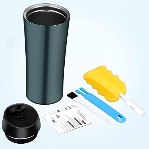 Bobicon Stainless Steel Thermal Travel Mugs, Reusable 1-Click Spillproof Insulated Coffee Flask, Coffee Cup for Car, Coffee Mug to Go - Double Wall Vacuum Insulated for Hot & Cold Drinks
