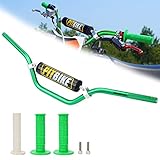 Handle Bar 7/8' 22MM Handlebar Green + Foam Pad + Grips Compatible with CRF YZF KXF KLX RMZ DRZ Pit Dirt Bike Motocross