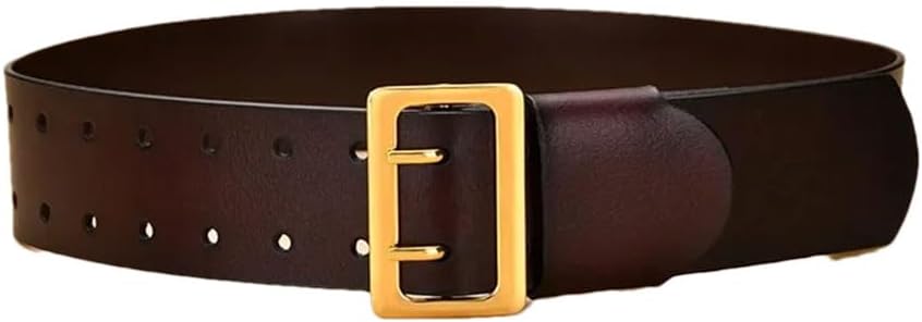 Women's All-Match Leather Belt Alloy Buckle With Coat And Skirt Wide Belt