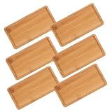Holibanna 6 Stück Speiseschale aus Holzschalen Planke Kleine Tablett Servierschalen mit Griffen servieren Teller Platten Holzstaatsbrett Holztabletts für die Dekoration Holzbrett Khaki