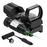 Feyachi Reflex Sight for Rifle, 4 Reticles Red & Green Dot Sight with Laser